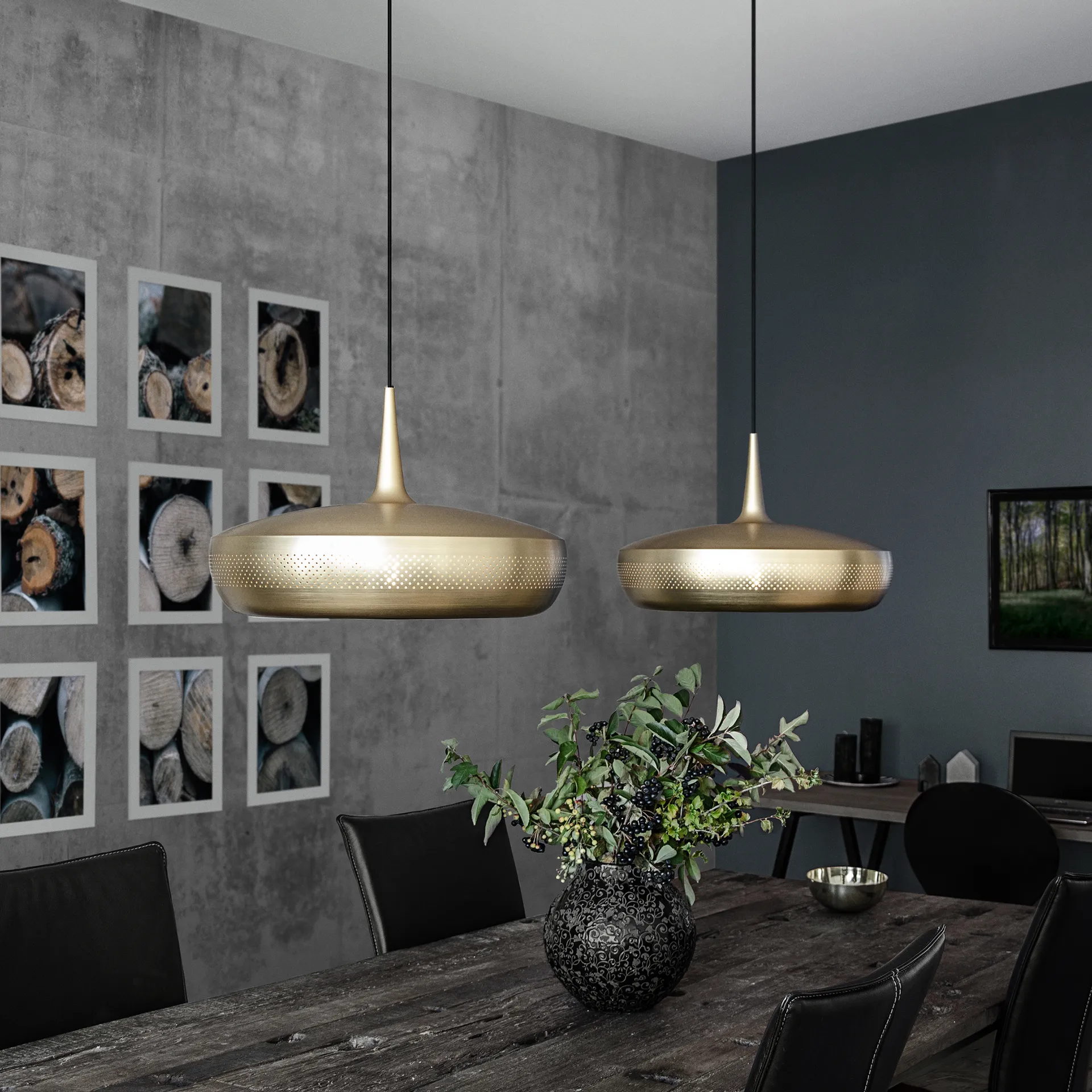 Plafoniera Clava Dine Ø 43 cm, ottone spazzolato Umage