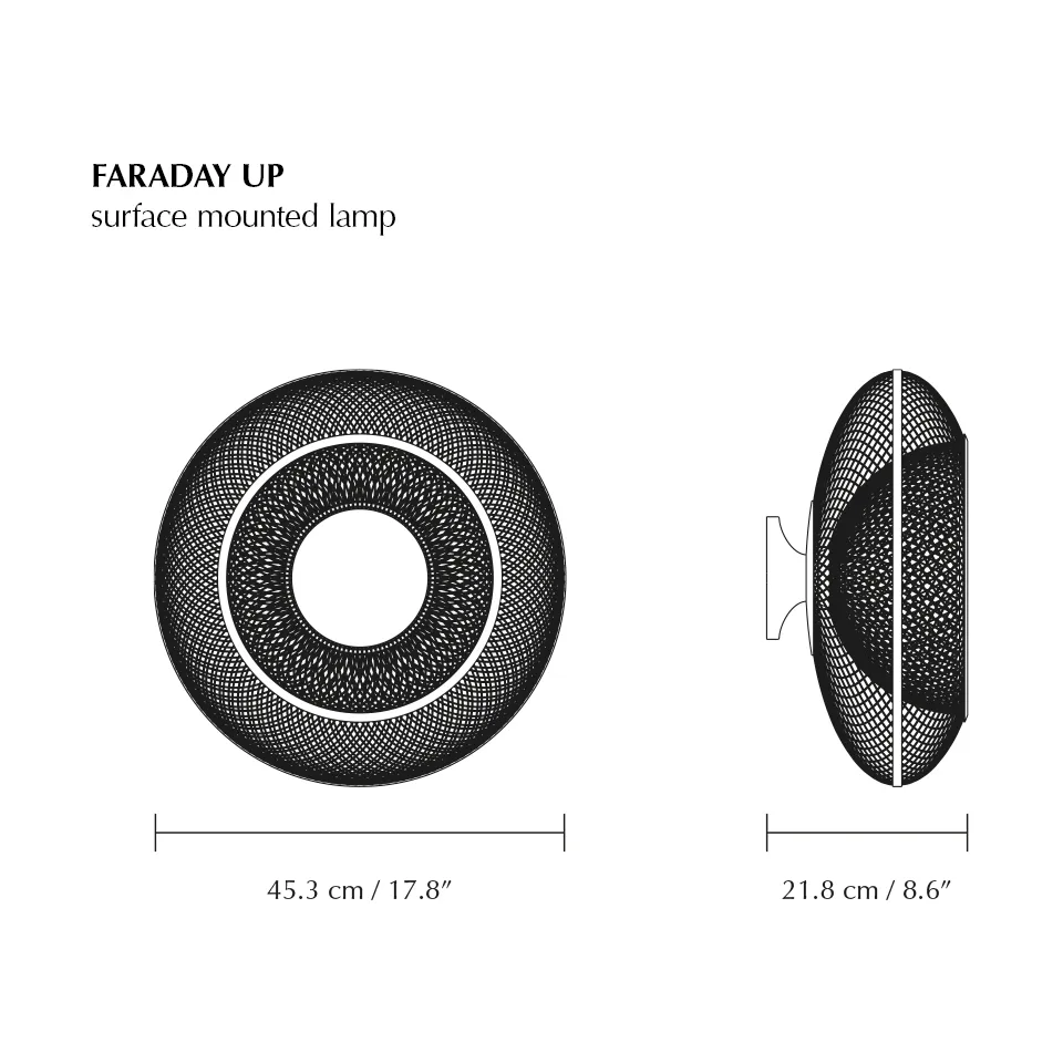 Plafoniera Faraday Up medium, Ottone spazzolato Umage
