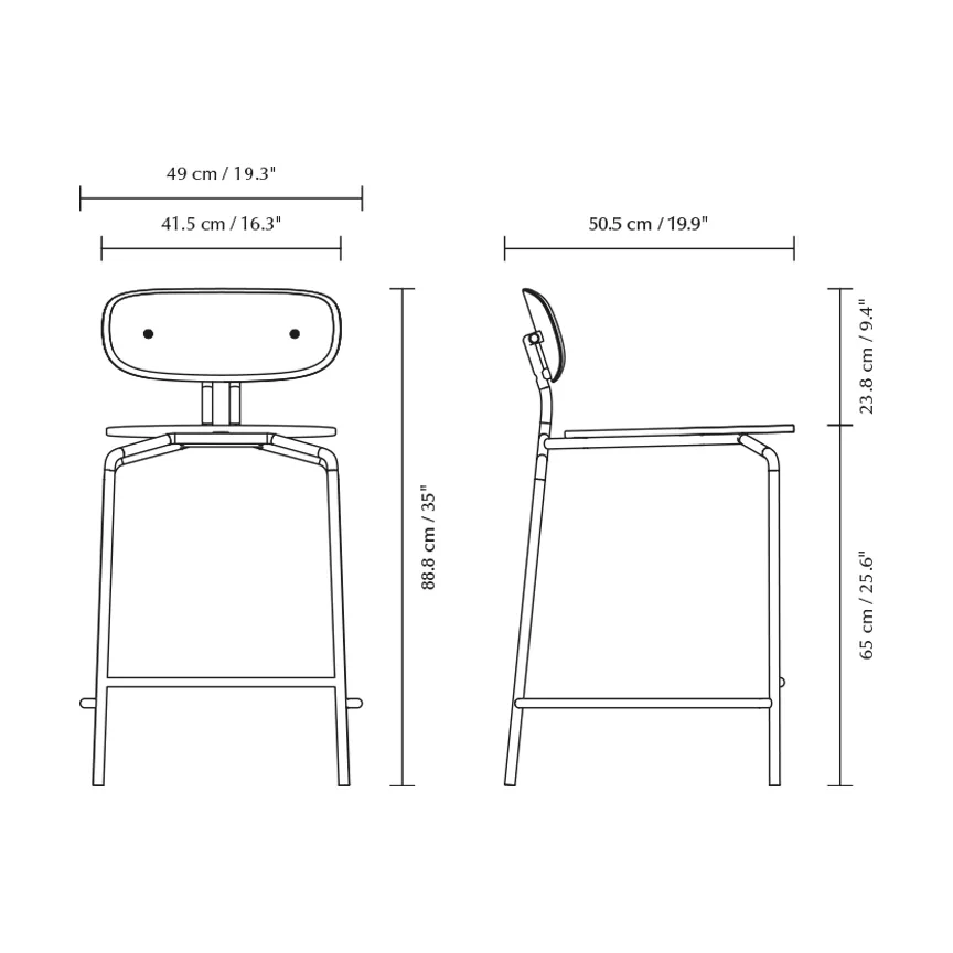 Sgabello Curious 65 cm, Rovere-nero   Umage