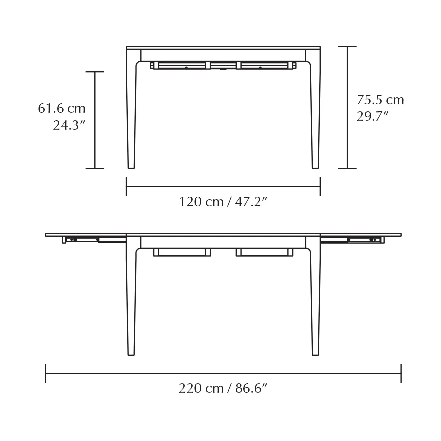 Tavolo da pranzo Heart'n'Soul 90x120 cm, Rovere Umage
