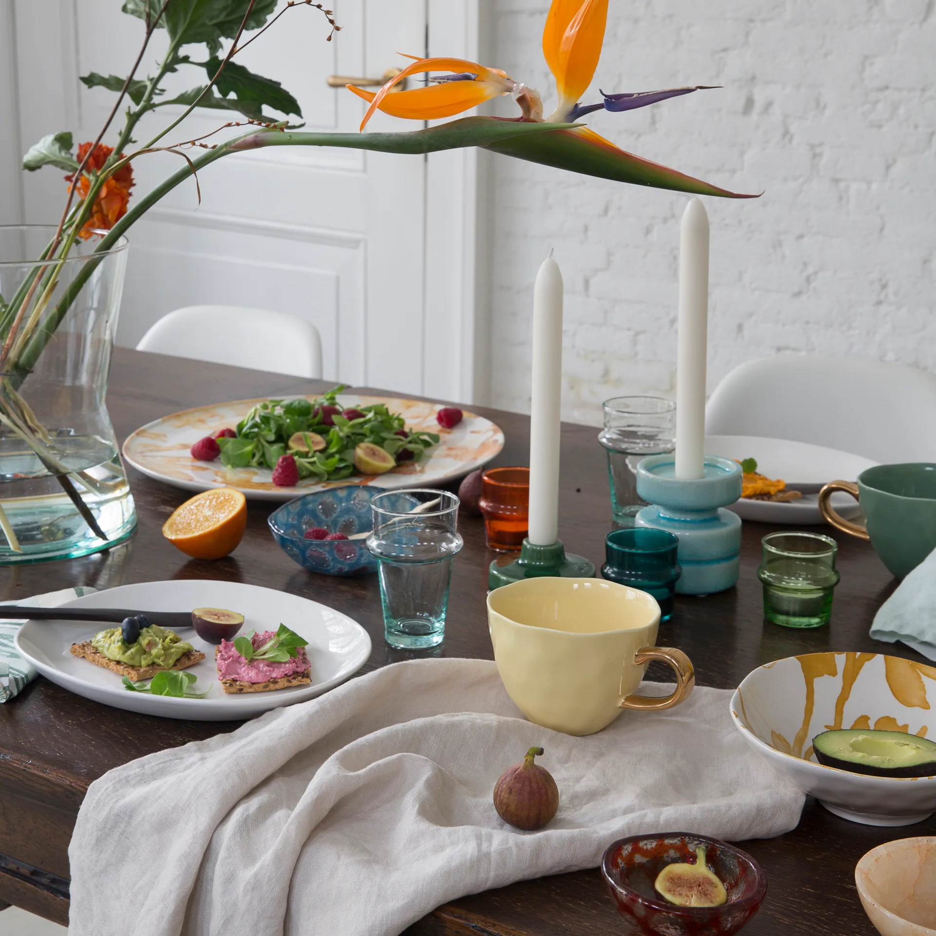 Bicchiere riciclato piccolo, Trasparente-verde URBAN NATURE CULTURE