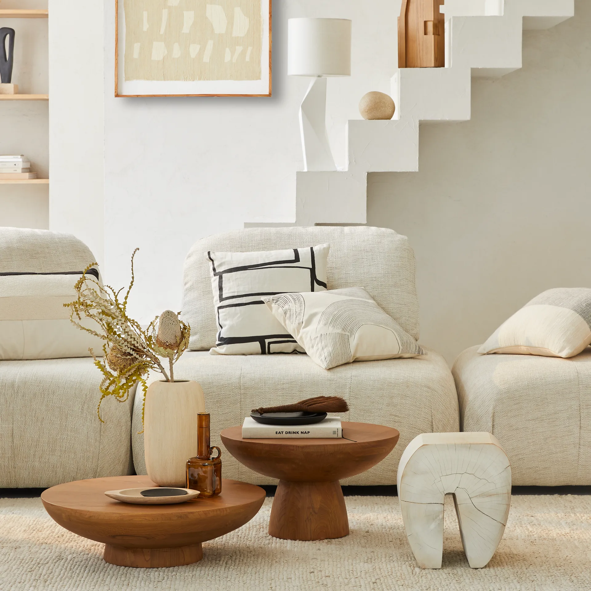 Cuscino Arte, 45x45 cm, Bianco sporco URBAN NATURE CULTURE