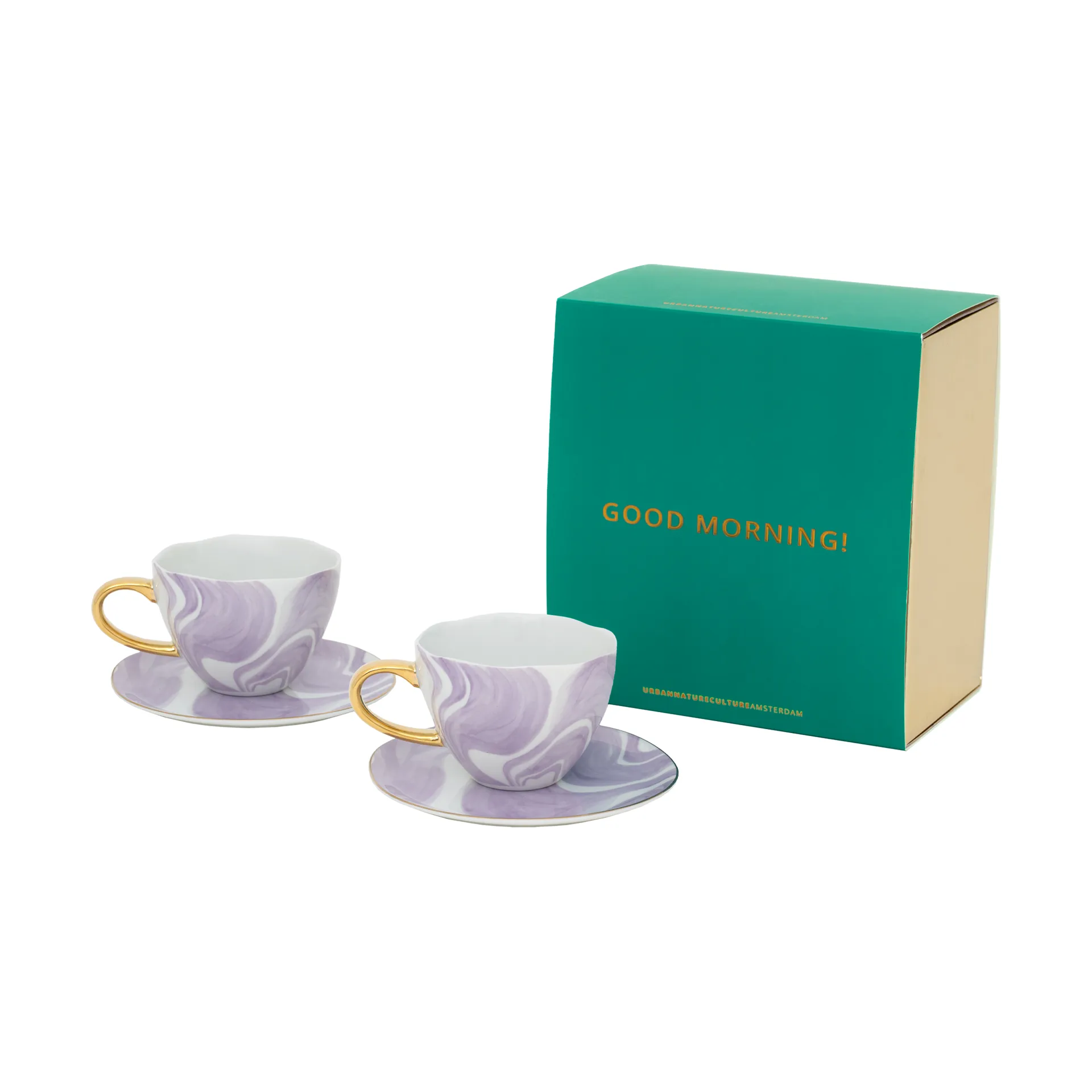 Set regalo tazze cappuccino & piattini Good Morning 2 pezzi, Valuri violet URBAN NATURE CULTURE