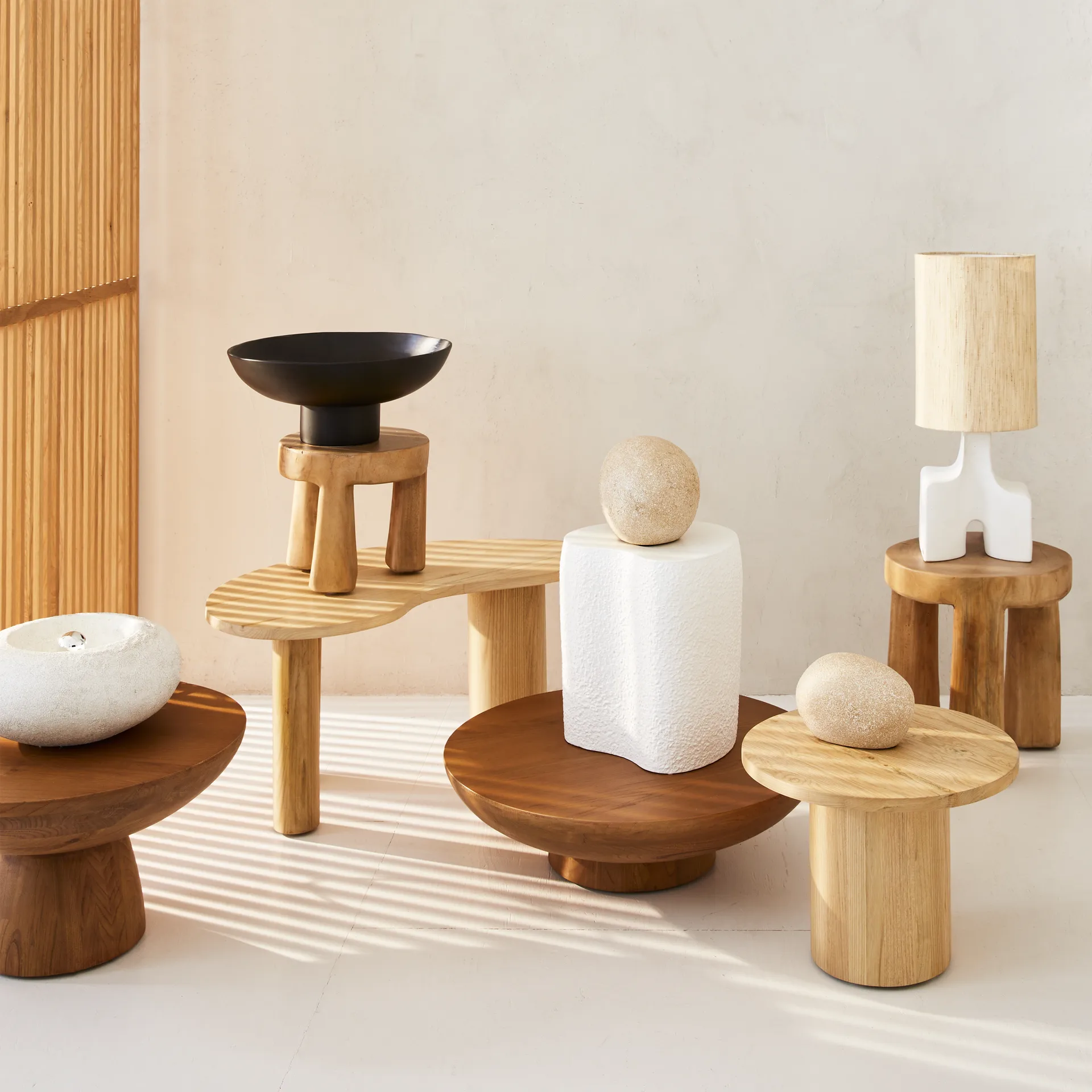 Tavolino Yuki A Ø 40x30 cm, Colore naturale URBAN NATURE CULTURE