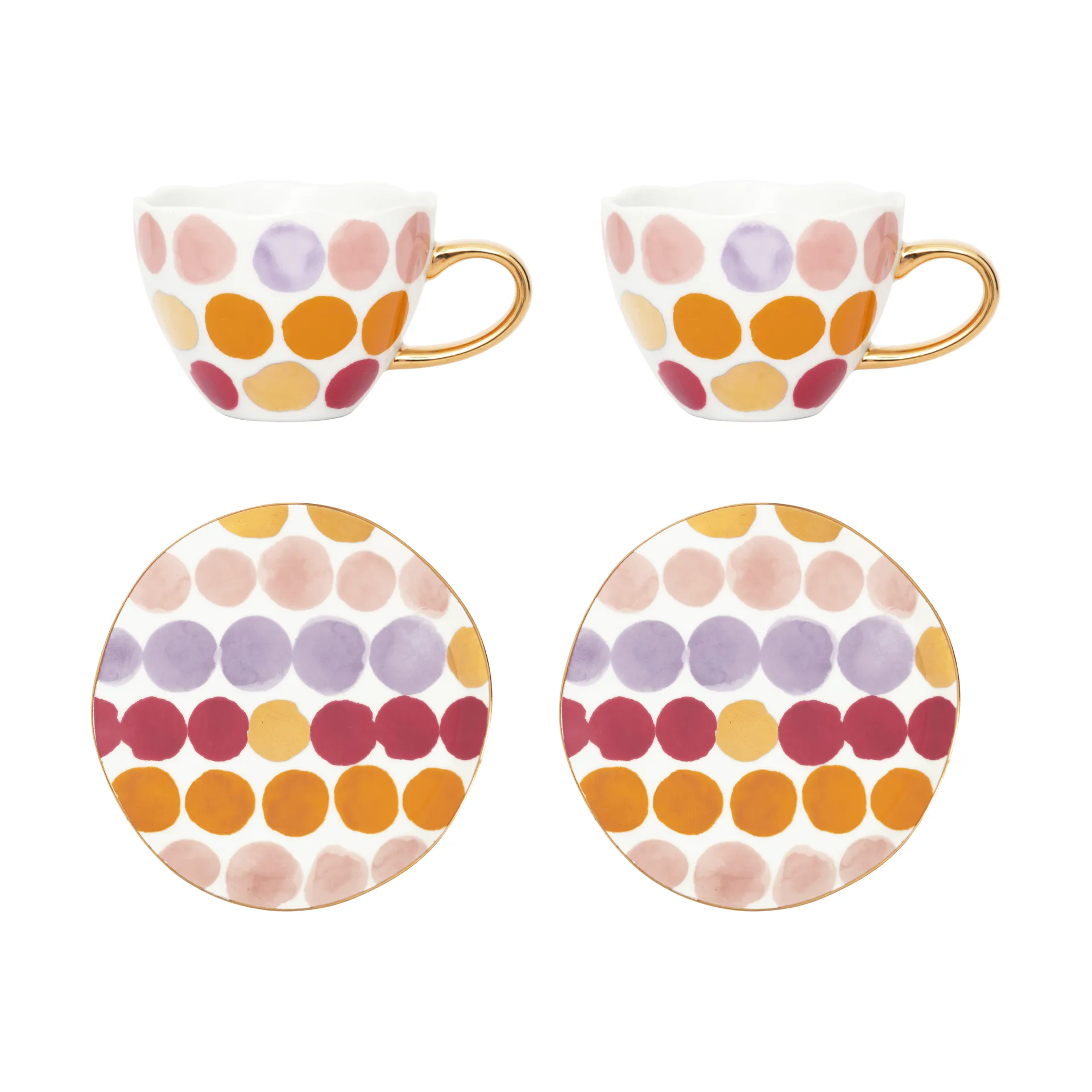 Tazza da Cappuccino con Sottotazza Good Morning 4 pezzi, A pois URBAN NATURE CULTURE