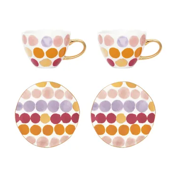 Tazza da Cappuccino con Sottotazza Good Morning 4 pezzi - A pois - URBAN NATURE CULTURE