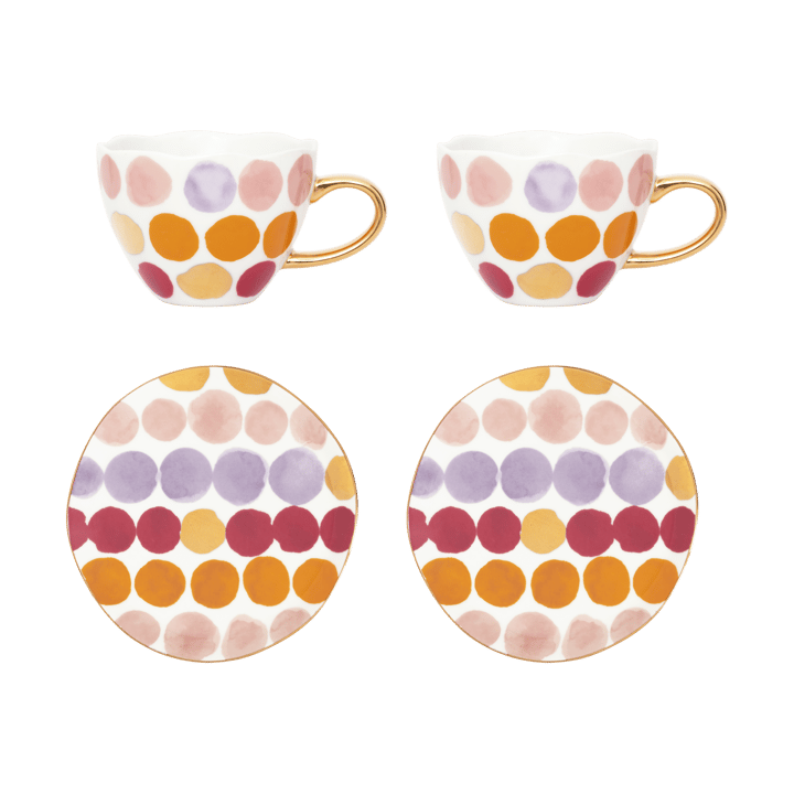 Tazza da Cappuccino con Sottotazza Good Morning 4 pezzi, A pois URBAN NATURE CULTURE