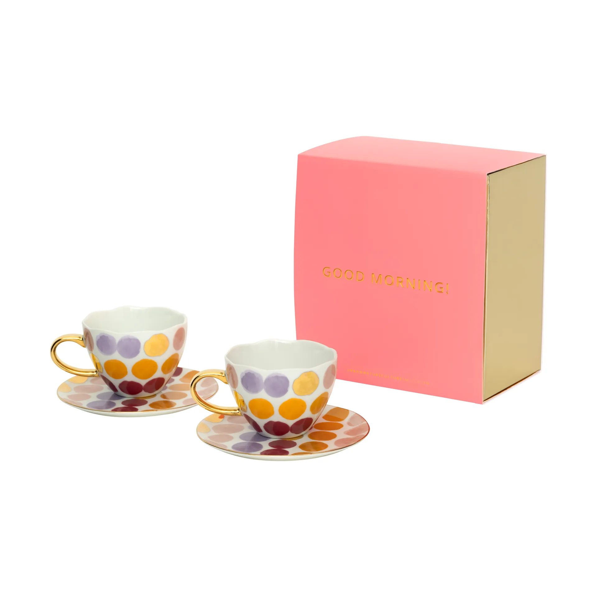 Tazza da Cappuccino con Sottotazza Good Morning 4 pezzi, A pois URBAN NATURE CULTURE