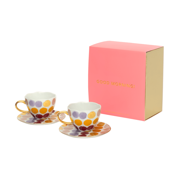 Tazza da Cappuccino con Sottotazza Good Morning 4 pezzi, A pois URBAN NATURE CULTURE