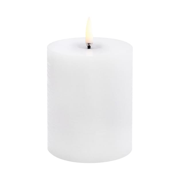 Candela a blocco Uyuni LED melted - Bianco rustico, Ø7,8x10 cm - Uyuni Lighting