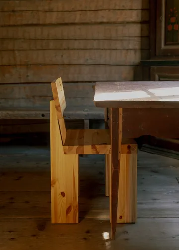 001 Dining Chair sedia - Pino oliato cerato opaco - Vaarnii