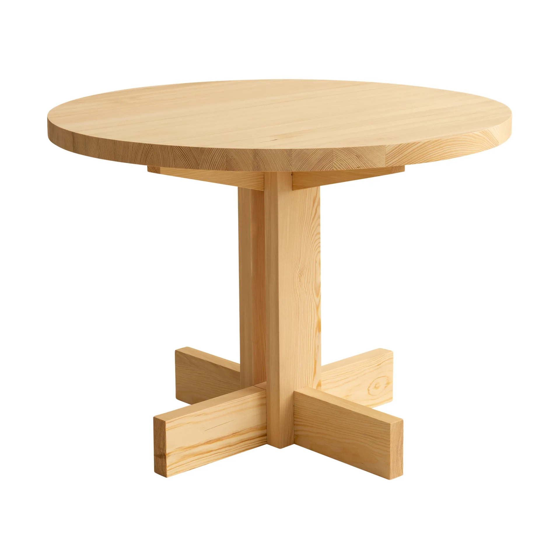 001 Dining Table tavolo da pranzo, Pino oliato opaco, Ø100x74 cm Vaarnii