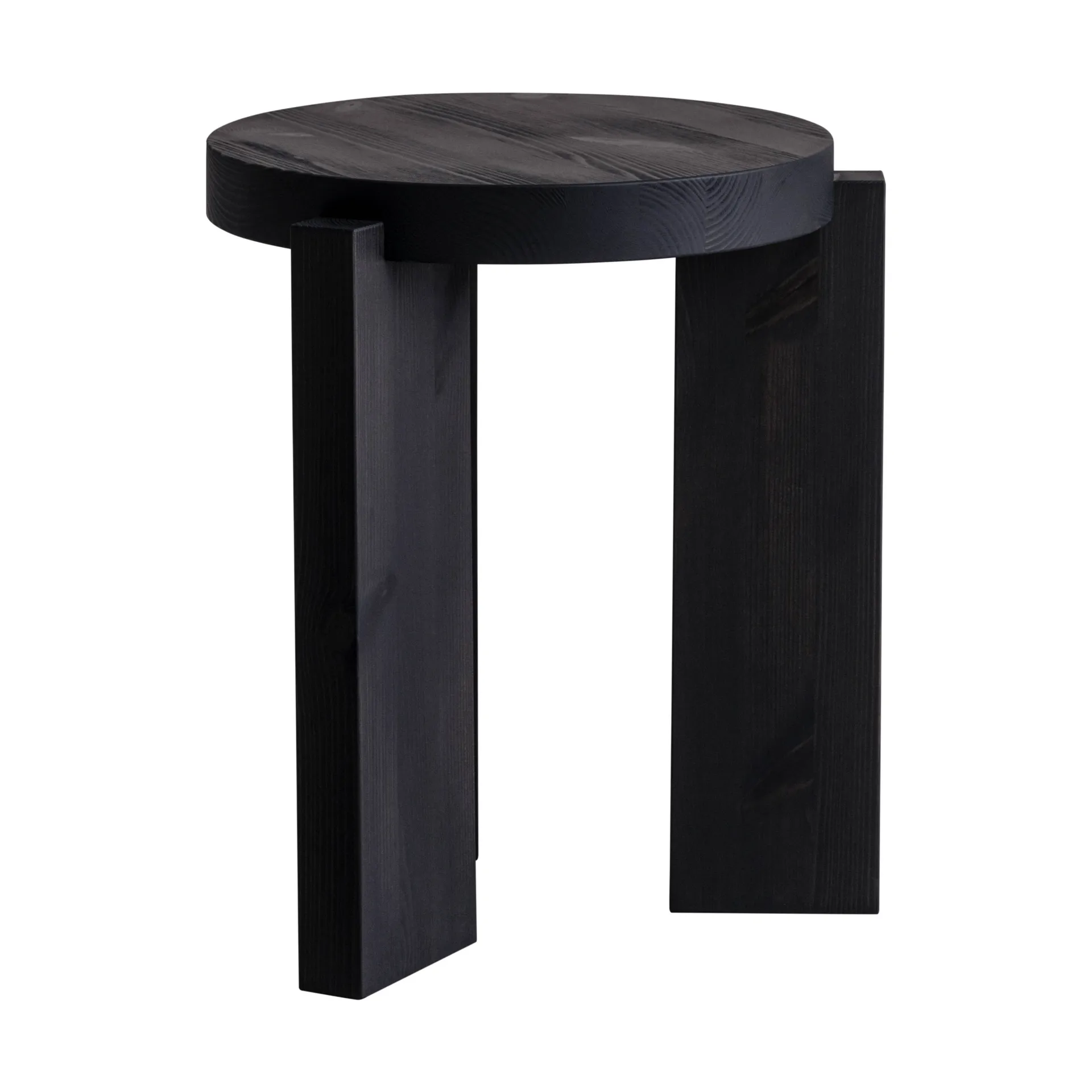 001 Stool sgabello, Pino tinto nero, Ø40x44 cm Vaarnii