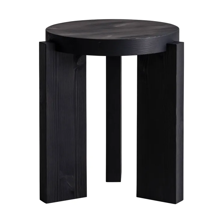 001 Stool sgabello rotondo - Pino tinto nero, Ø40x44 cm - Vaarnii