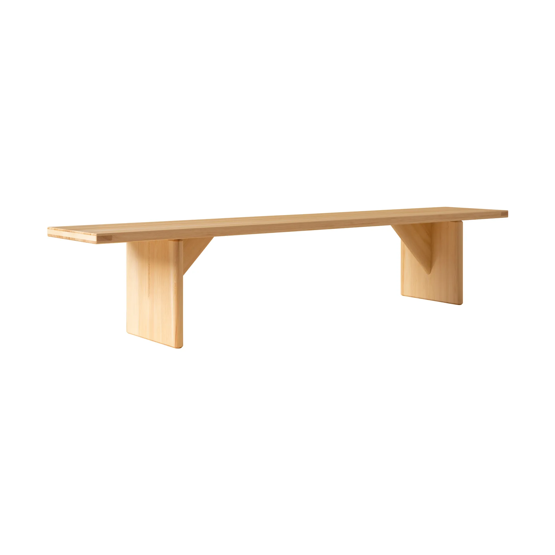 012 Kolmio Bench panca, Pino oliato opaco, 227x42x45 cm Vaarnii