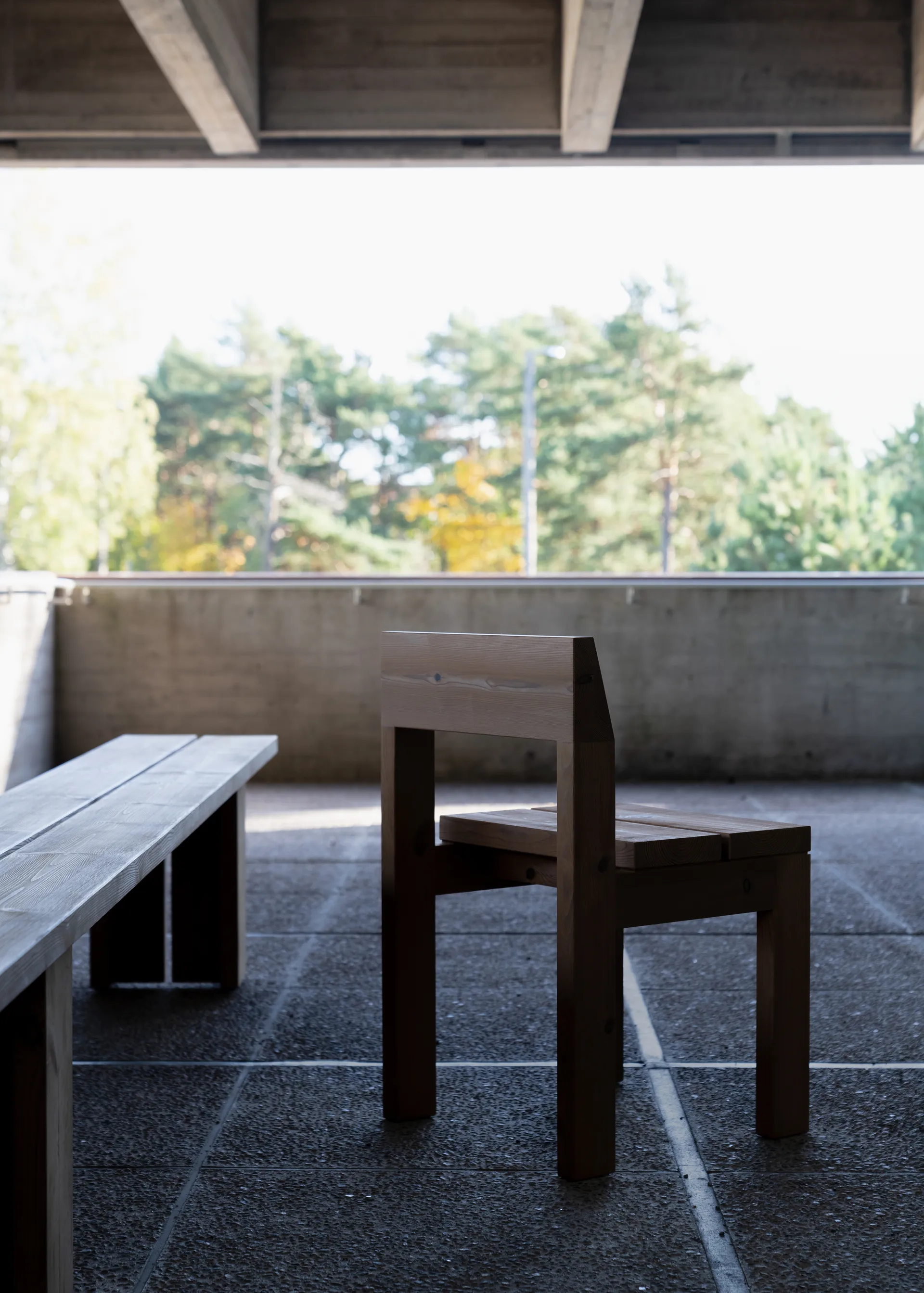 013 Osa Outdoor Dining Chair sedia, Pino oliato cerato opaco Vaarnii