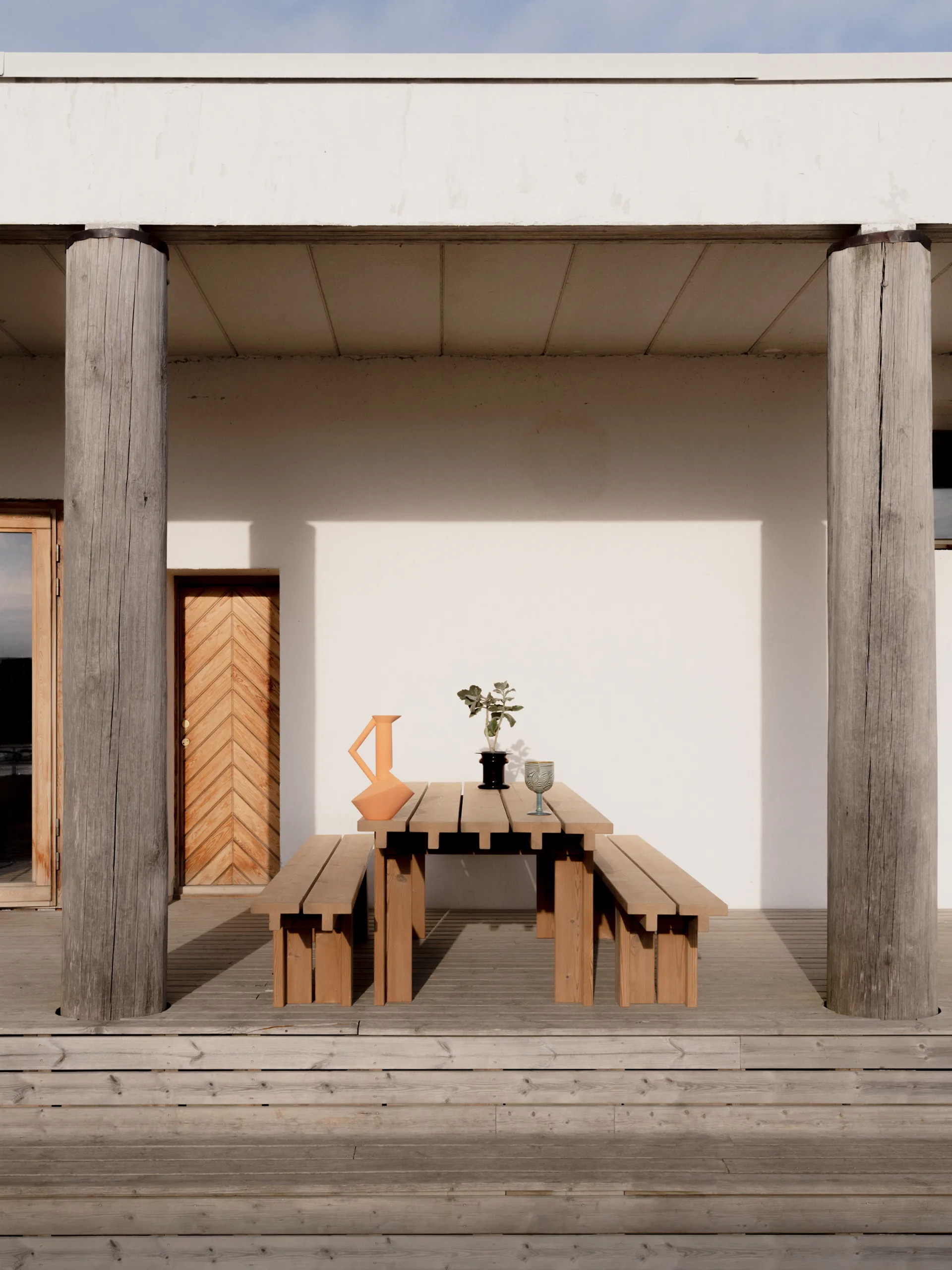 013 Osa Outdoor Table tavolo, Pino termotrattato, 182×75×78 cm Vaarnii