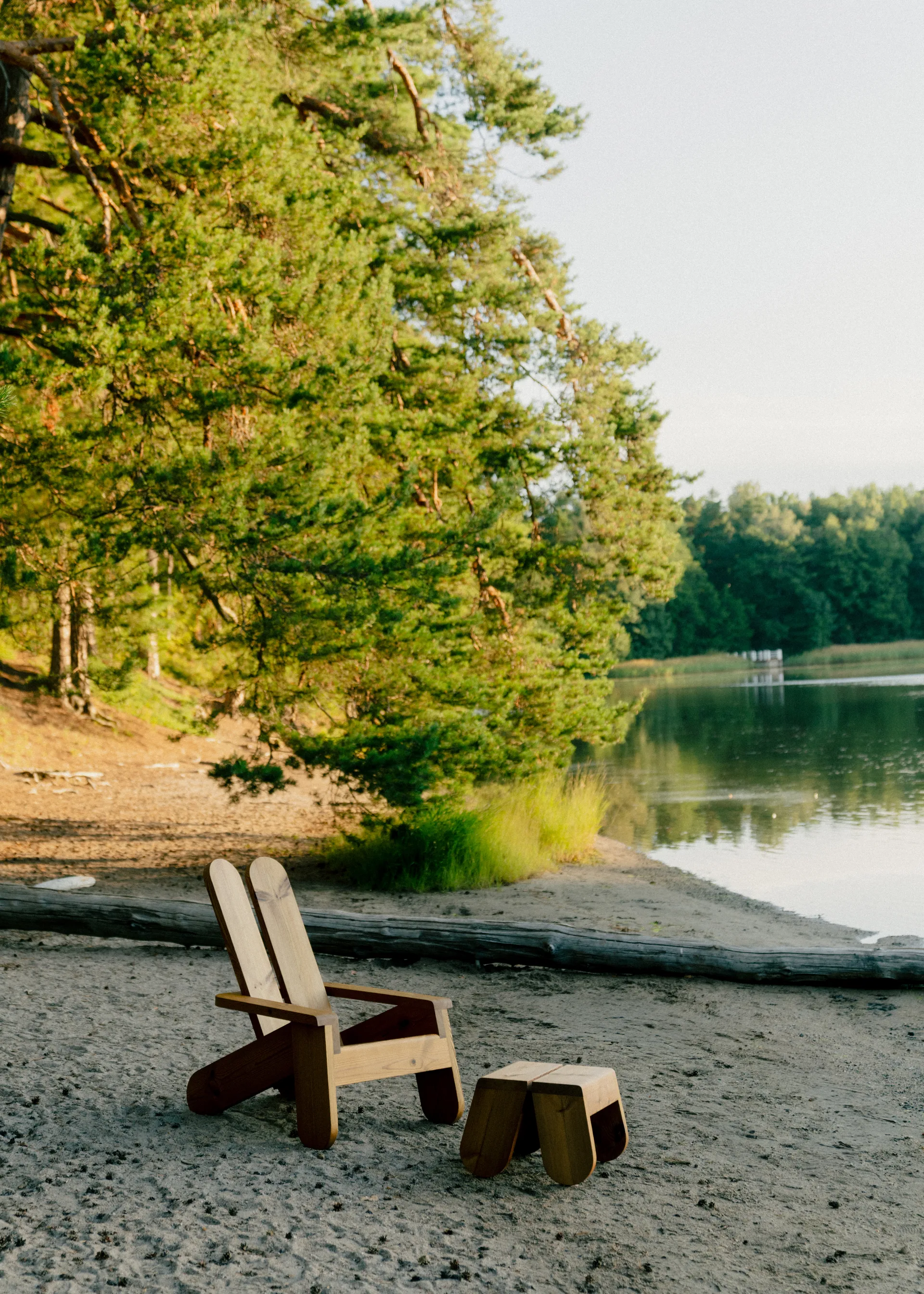 015 Peace Outdoor Foot Stool poggiapiedi, Pino termotrattato Vaarnii