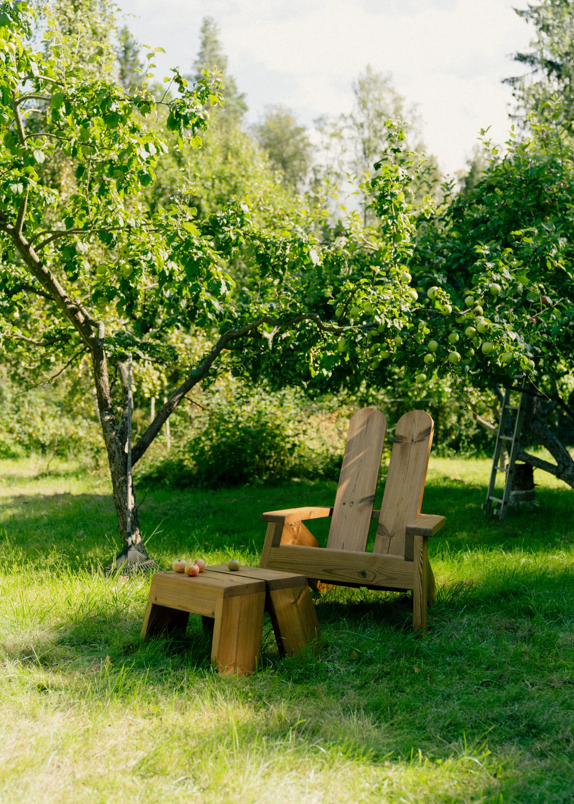 015 Peace Outdoor Lounge Chair poltrona lounge, Pino termotrattato Vaarnii