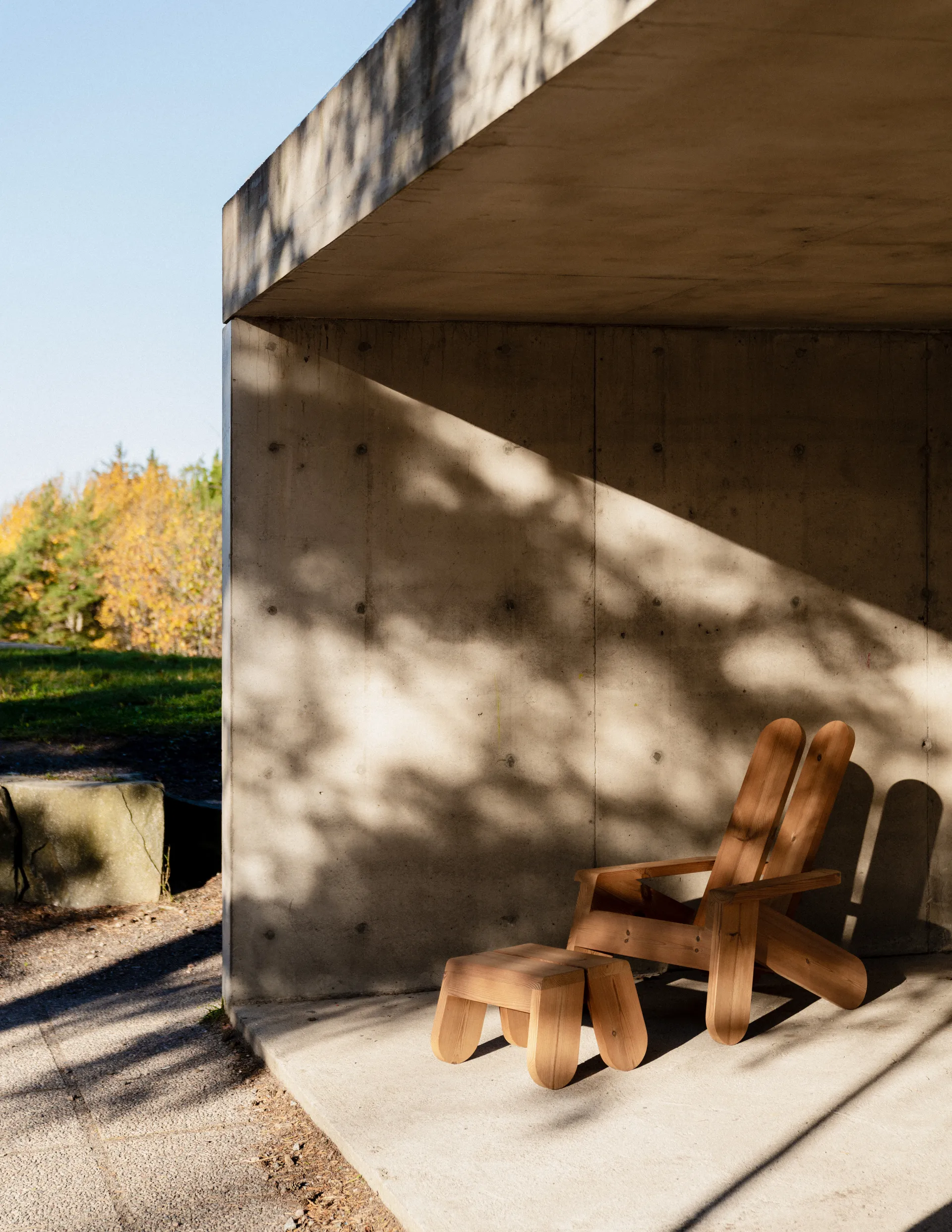 015 Peace Outdoor Lounge Chair poltrona lounge, Pino termotrattato Vaarnii