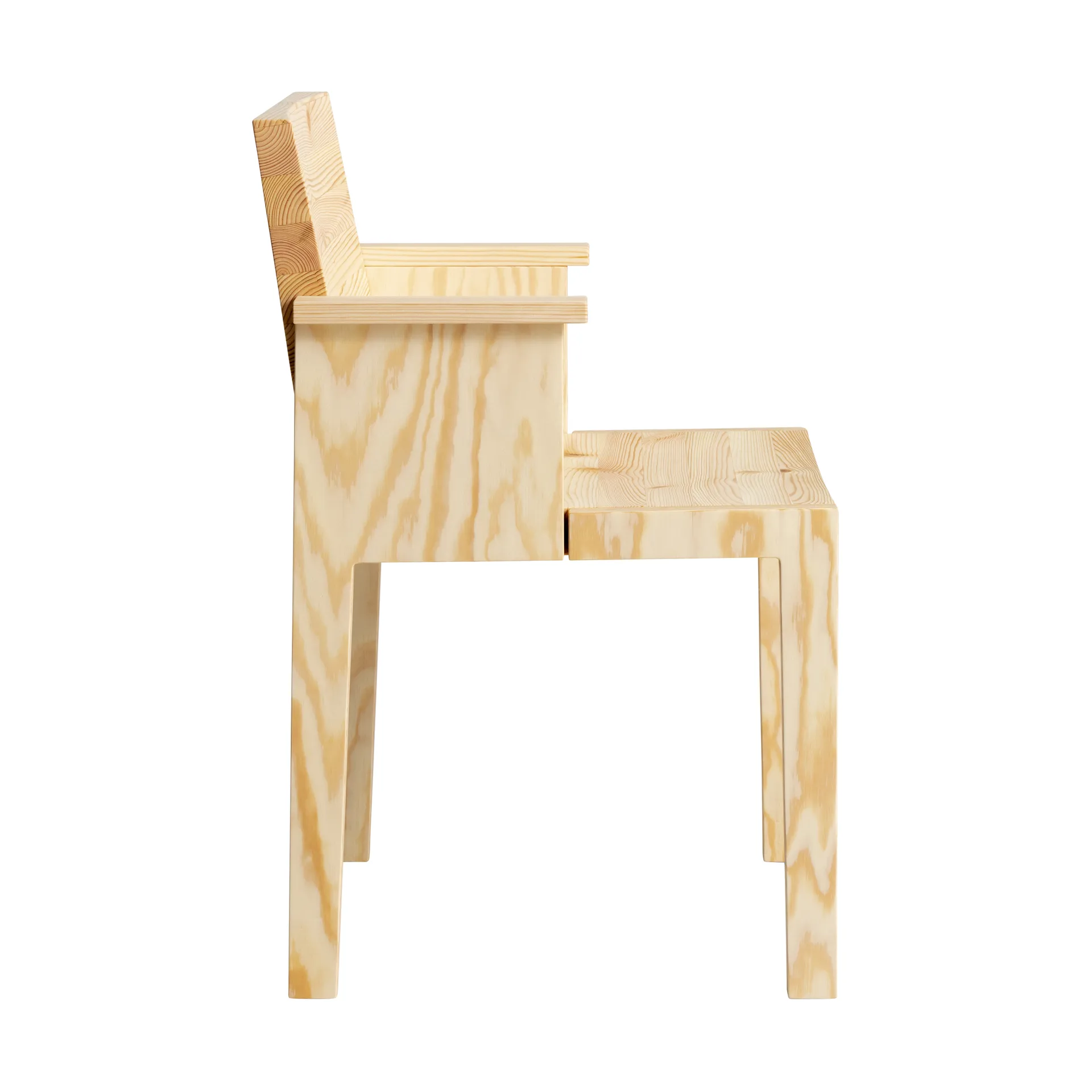 016 Maasto Dining Armchair sedia con braccioli, Pino oliato cerato opaco Vaarnii