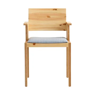 016 Maasto Dining Armchair sedia con braccioli - Pino oliato opaco, seduta imbottita grigio - Vaarnii