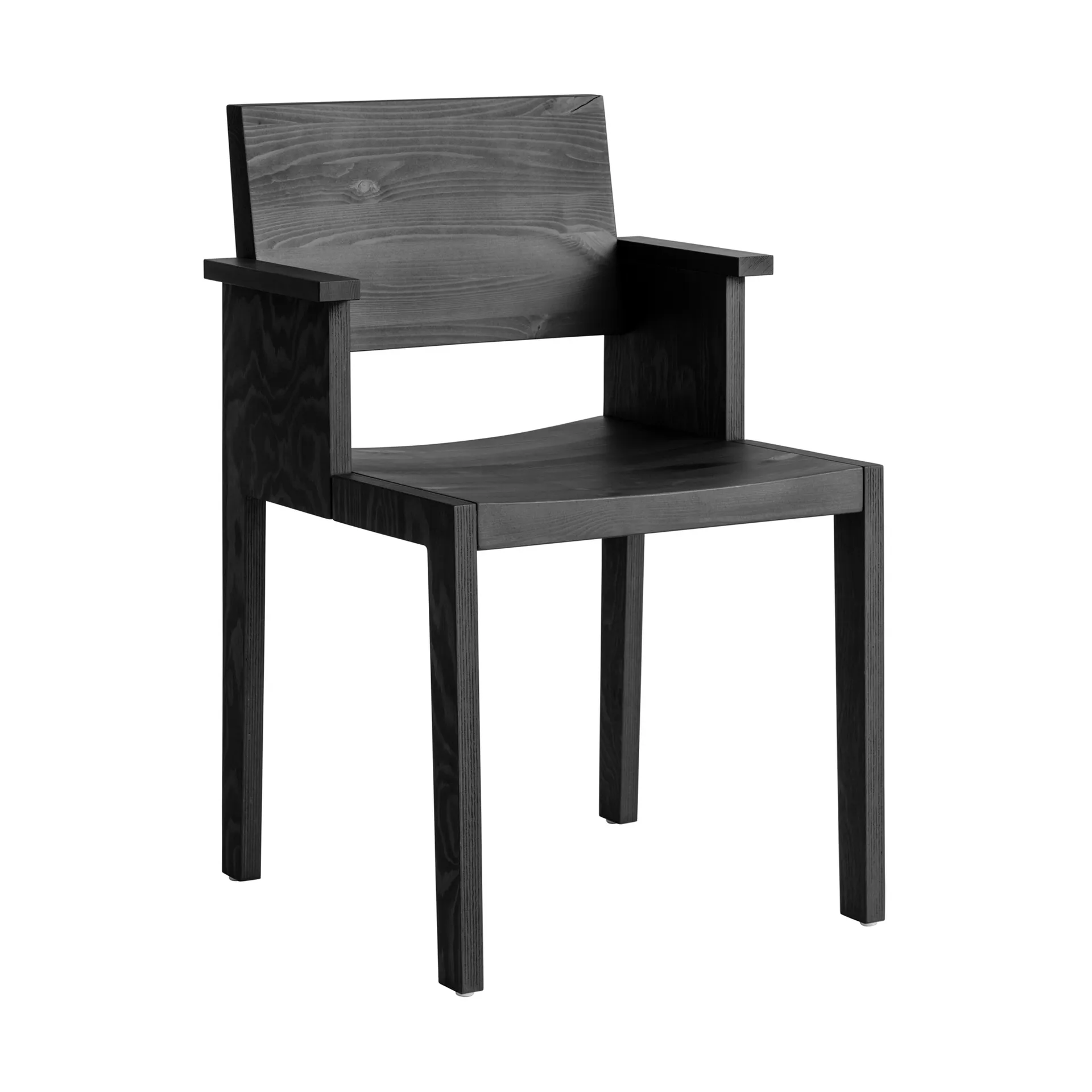 016 Maasto Dining Armchair sedia con braccioli, Pino tinto nero Vaarnii