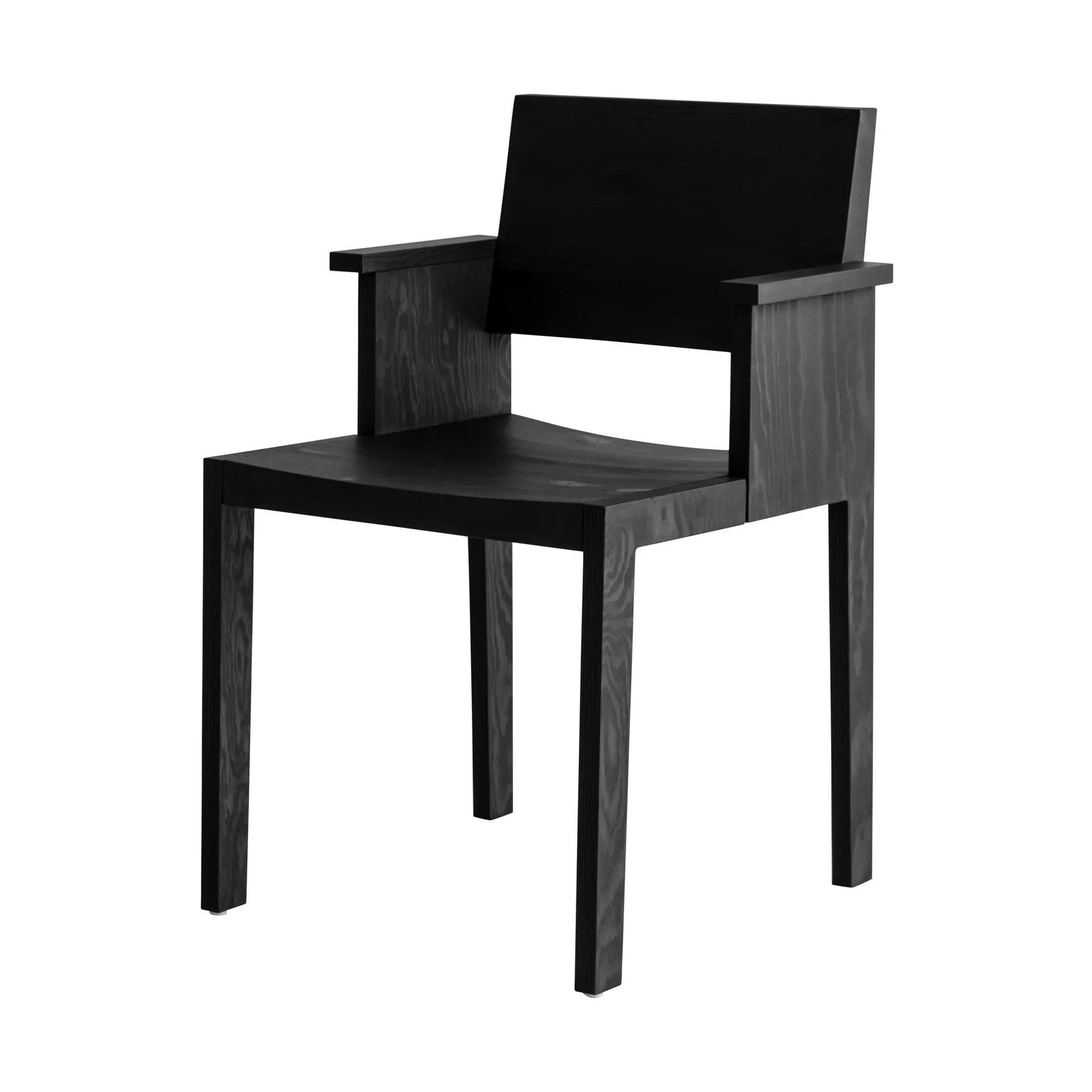 016 Maasto Dining Armchair sedia con braccioli, Pino tinto nero Vaarnii