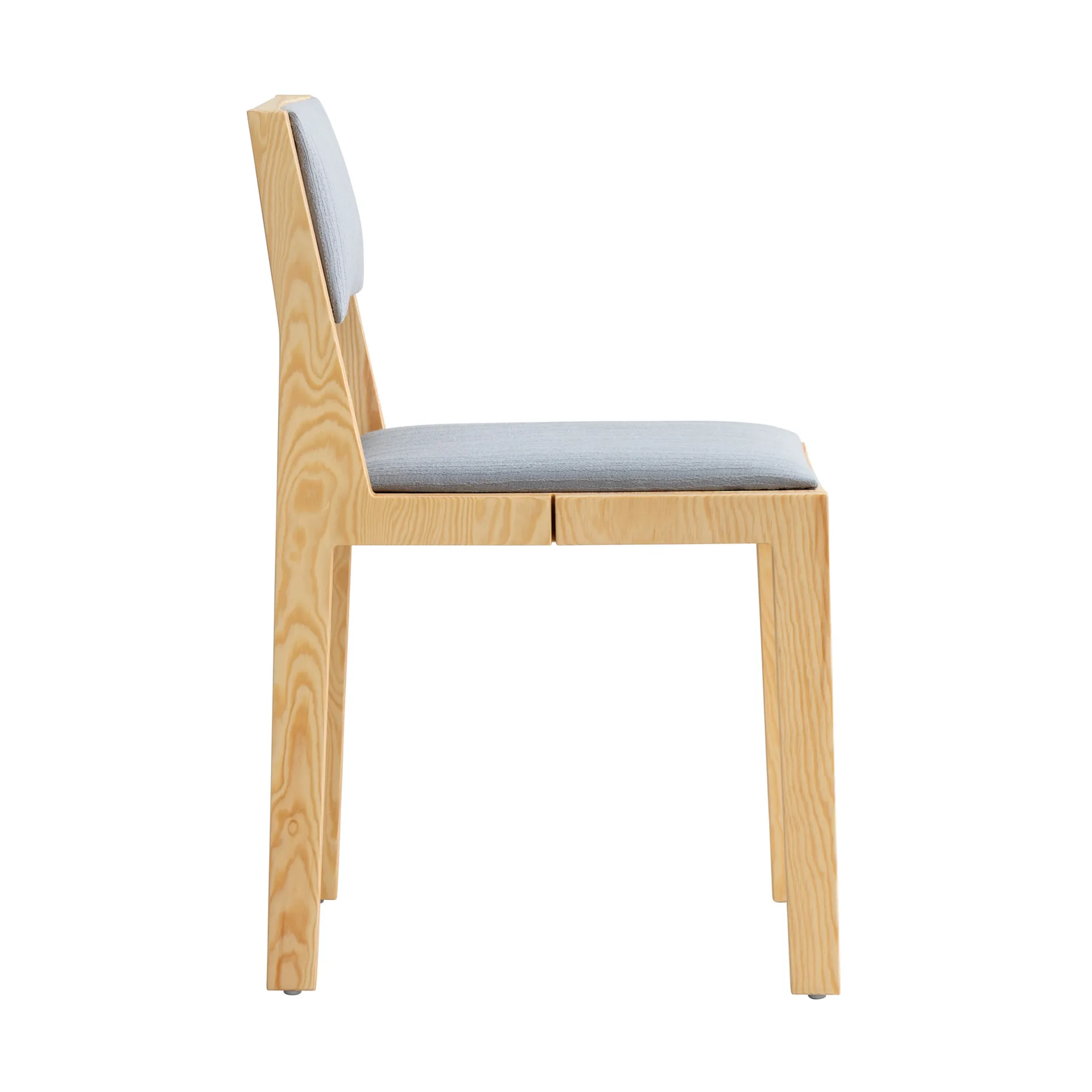 016 Maasto Dining Chair sedia, Pino oliato opaco, fronte rivestita grigio Vaarnii