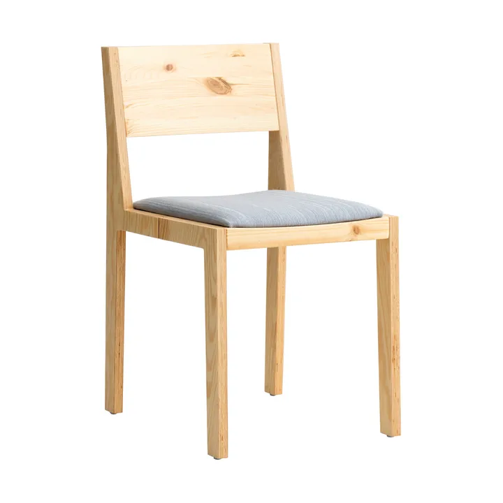 016 Maasto Dining Chair sedia - Pino oliato opaco, seduta imbottita grigio - Vaarnii