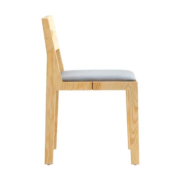 016 Maasto Dining Chair sedia - Pino oliato opaco, seduta imbottita grigio - Vaarnii