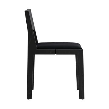 016 Maasto Dining Chair sedia - Pino tinto nero, seduta rivestita nera - Vaarnii