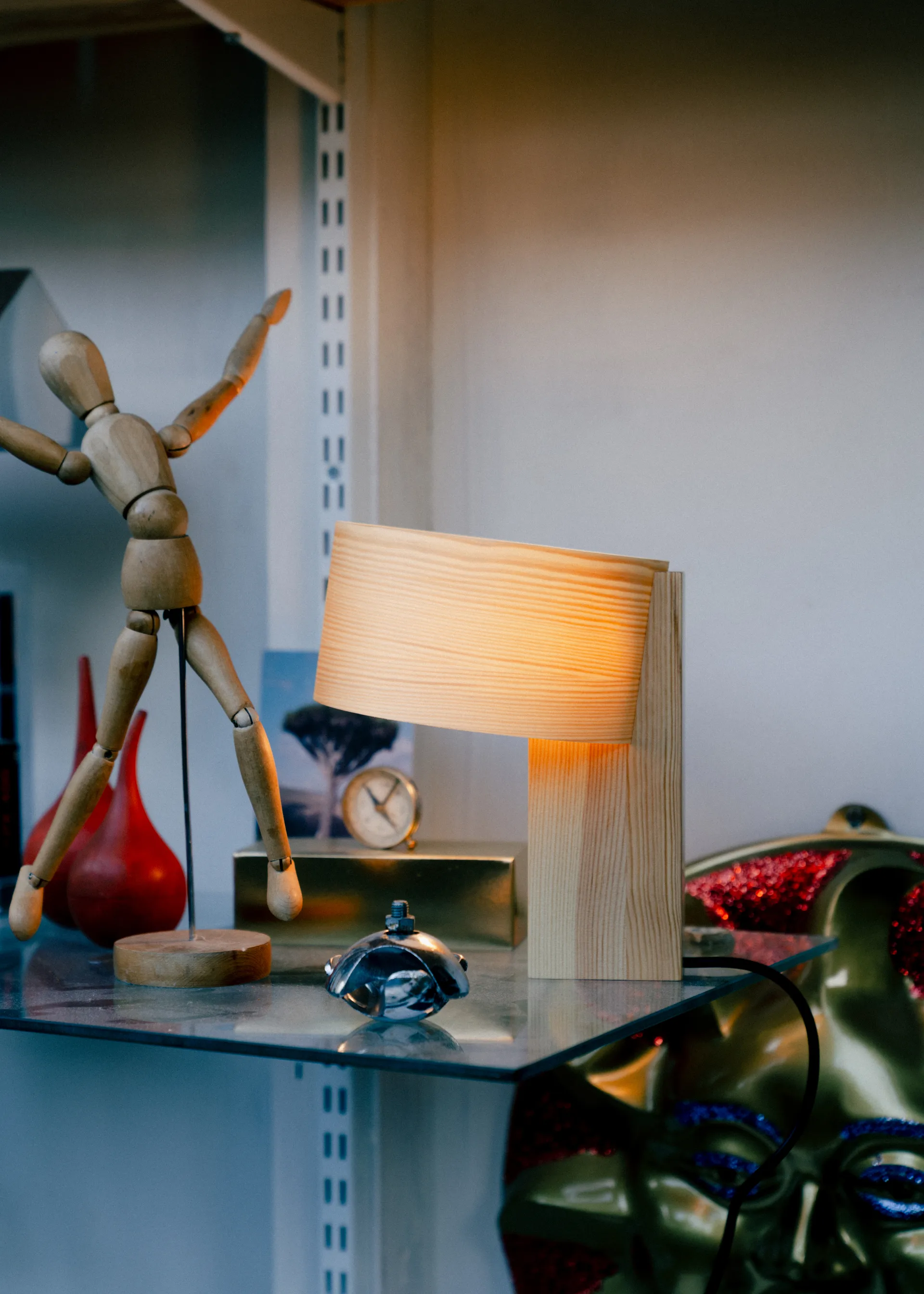 018 Hoop Table Lamp lampada da tavolo, Pino oliato opaco, 34 cm Vaarnii