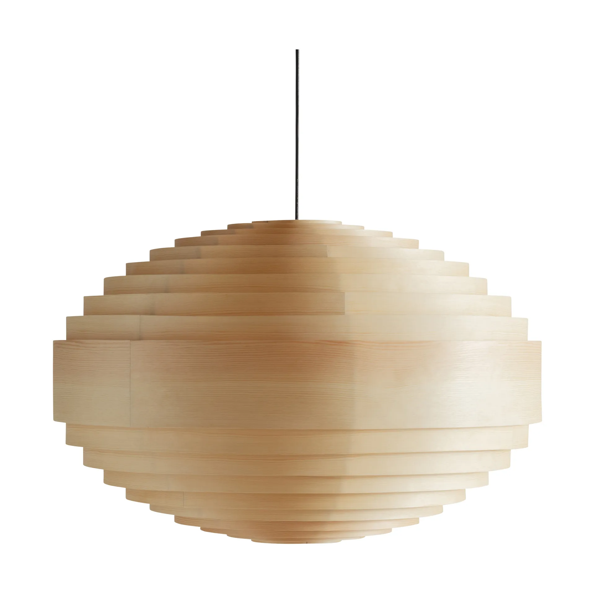 1002 Hans Pendant lampadario, Pino oliato e cerato opaco, XL Ø70 cm Vaarnii