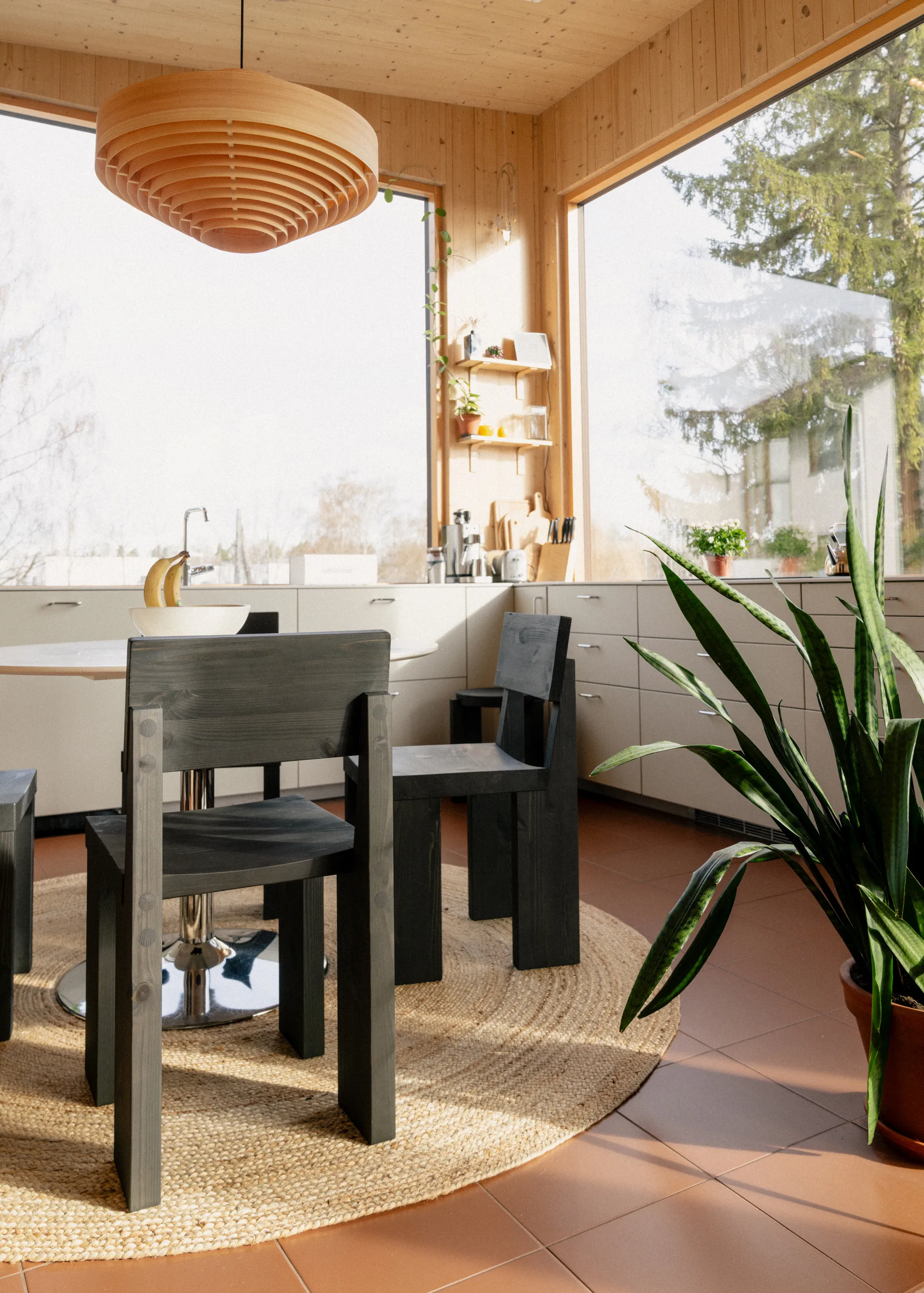 1003 Hans Pendant lampadario, Pino oliato e cerato opaco, Ø60 cm Vaarnii