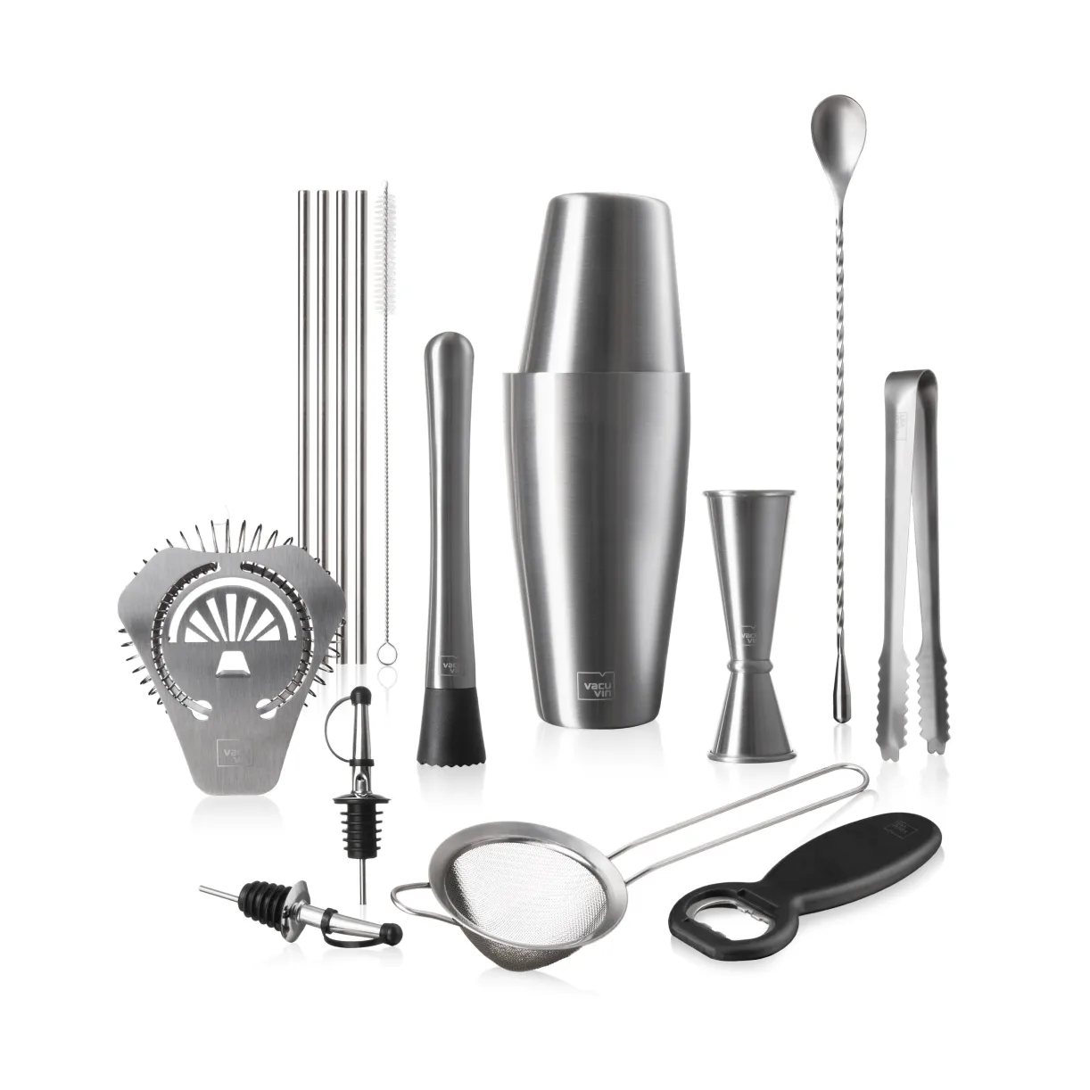 Vacuvin Mixologist Bar In a Box set cocktail, Acciaio inox, 14 pezzi Vacuvin