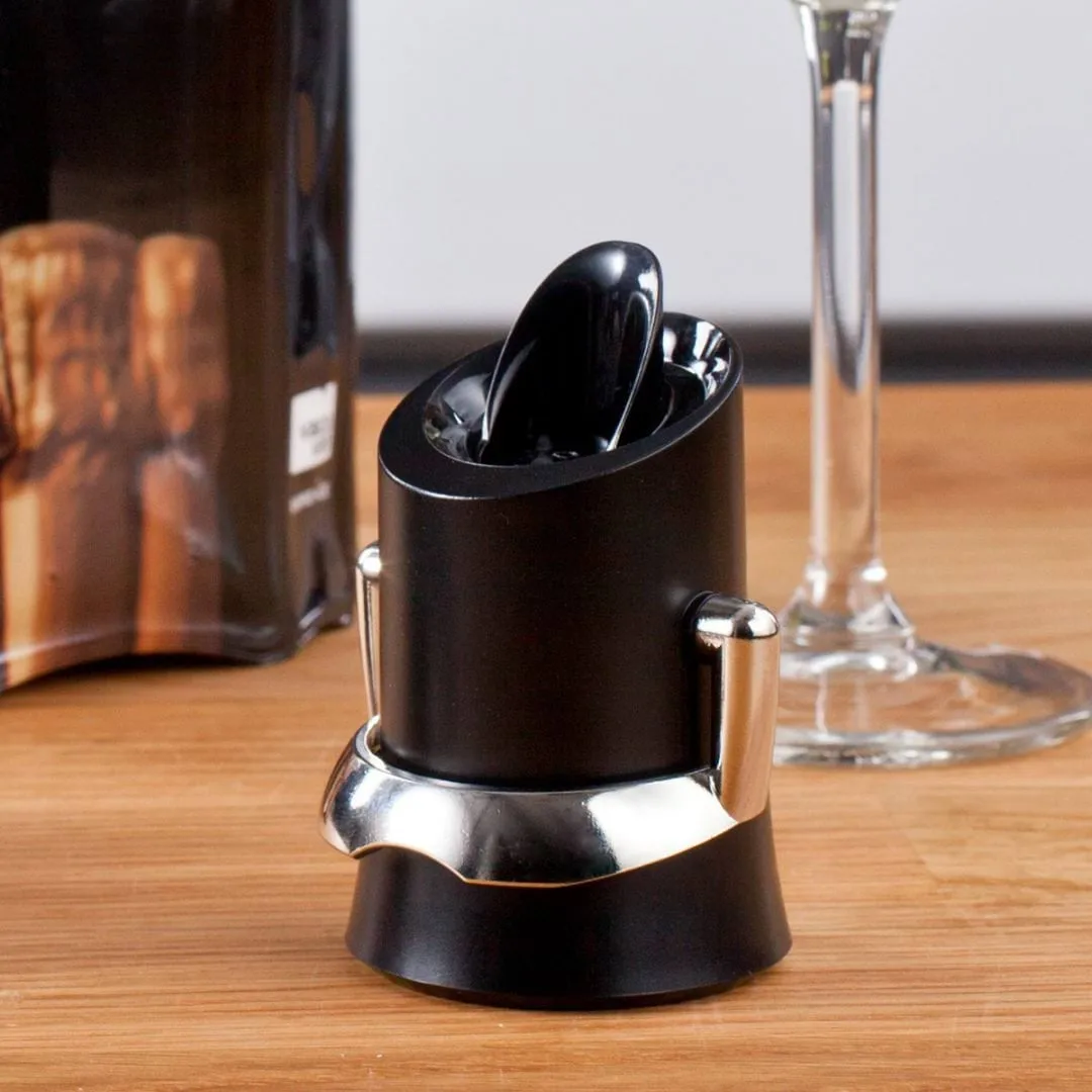 Vacuvin tappo e versatore per champagne, Nero Vacuvin