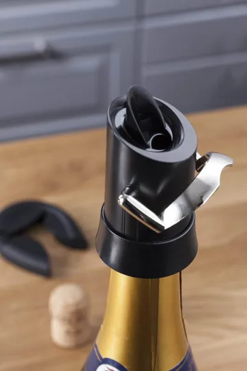 Vacuvin tappo e versatore per champagne - Nero - Vacuvin
