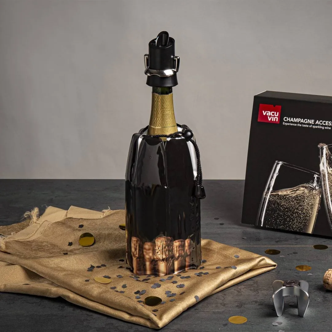 Vacuvin tappo e versatore per champagne, Nero Vacuvin