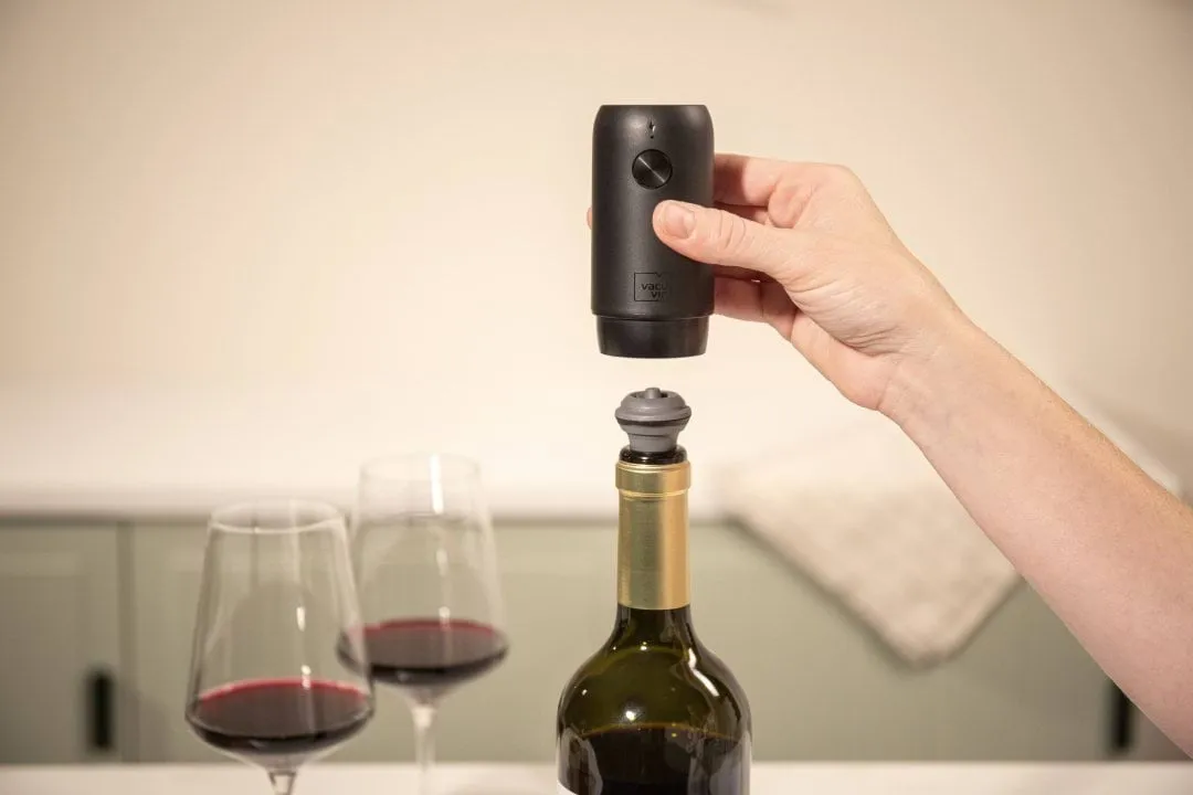 Vacuvin Wine Saver pompa a vuoto elettrica, Nero Vacuvin