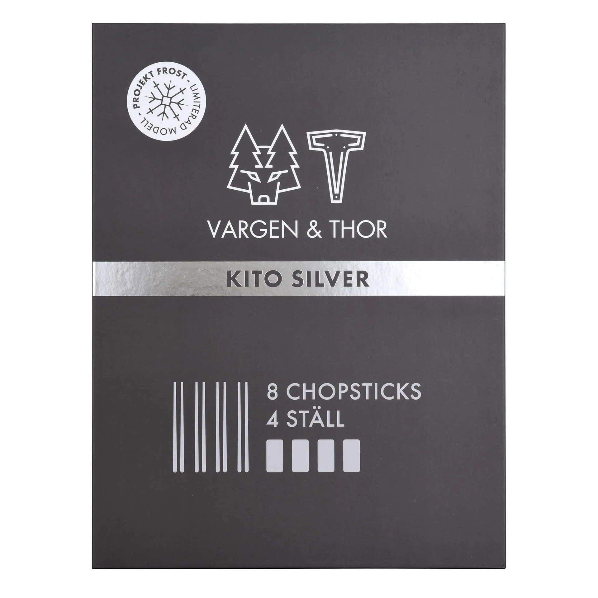 Bacchette Kito confezione da 4, Argento Vargen & Thor