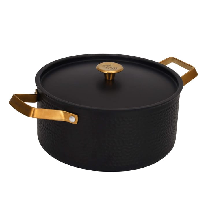 Casseruola martellata Arvet con coperchio, nera - Mio. 4 L - Vargen & Thor