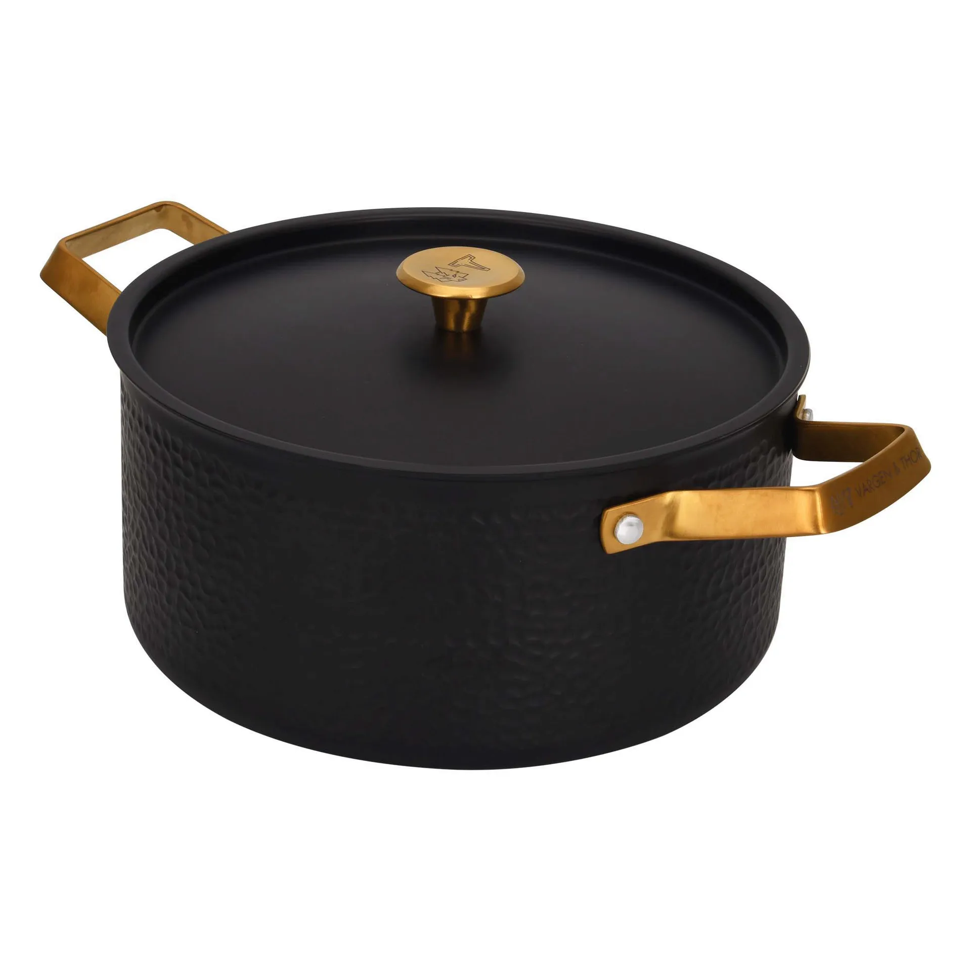 Casseruola martellata Arvet con coperchio, nera, Mio. 4 L Vargen & Thor