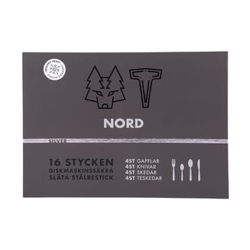 Set di posate Nord, 16 pezzi - Argento lucidato - Vargen & Thor
