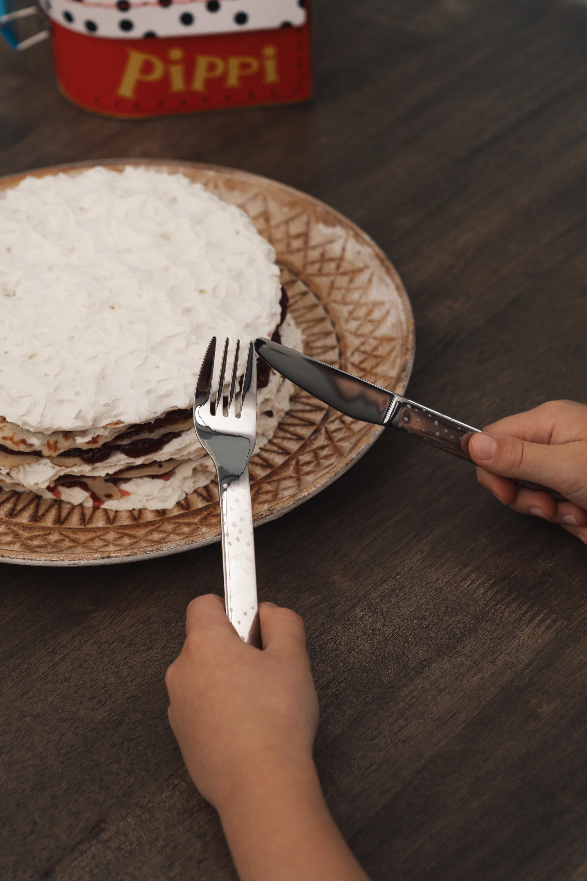 Set di posate per bambini Lupo Pippi 9 pezzi, Argento Vargen & Thor