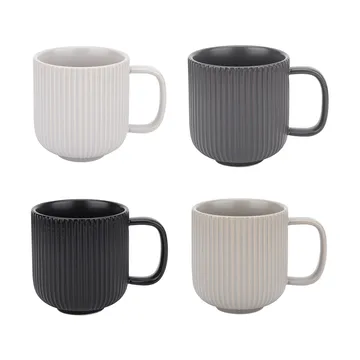 Tazza XL Duga 35 cl, confezione da 4 - Bianco, grigio sabbia, antracite, nero - Vargen & Thor