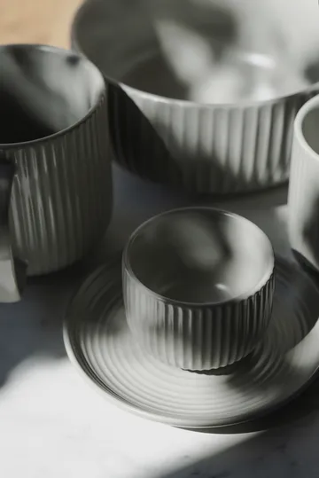 Tazzina da espresso Duga con piattino, confezione da 4 - Bianco, grigio sabbia, antracite, nero - Vargen & Thor