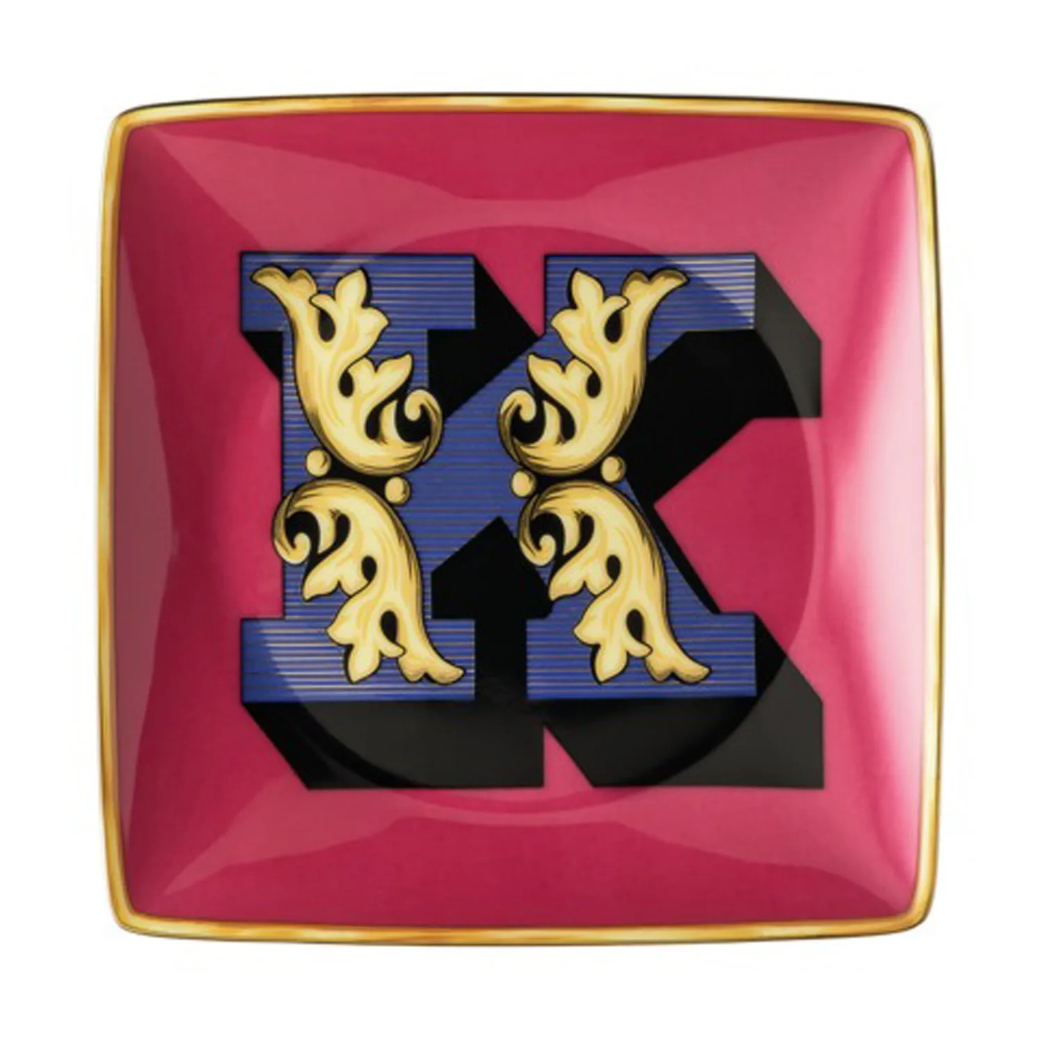 Piatto Versace Holiday Alphabet, 12 cm, Lettera: K Versace