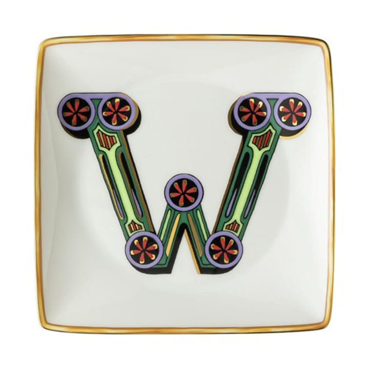 Piatto Versace Holiday Alphabet, 12 cm - Lettera: W - Versace