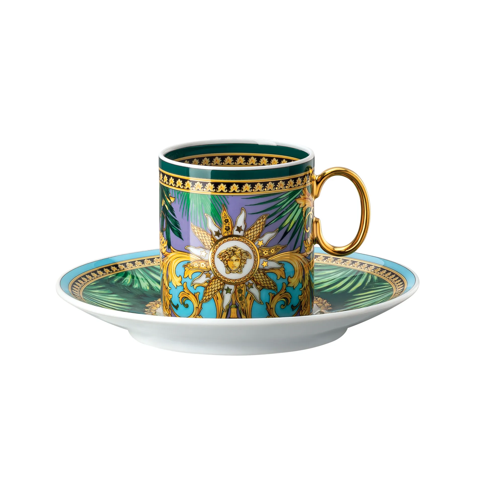 Tazza da caffè con piattino Versace Jungle Animalier, multicolore Versace